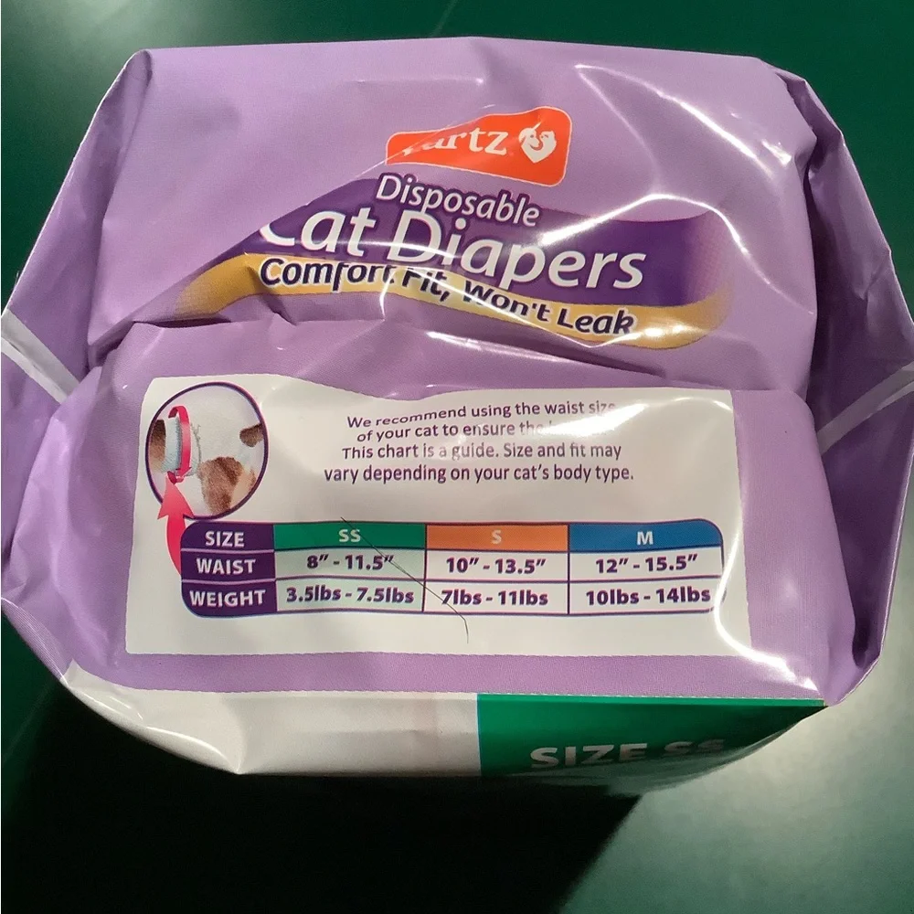 NWT Hartz Cat Diapers Size SS